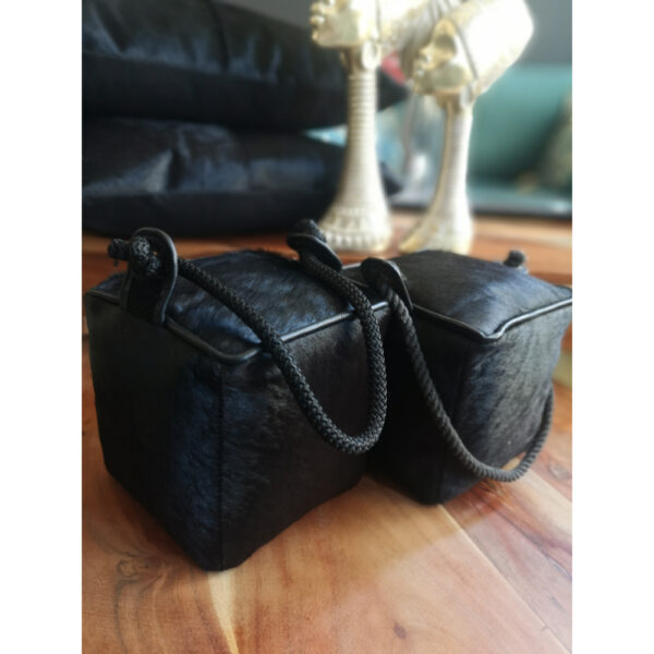 PUERTA ΔΙΑΚΟΣΜΗΤΙΚΟ DOOR STOPPER 15x15x15cm ΔΕΡΜΑ ΜΑΥΡΟ ΒΑΜΒΑΚΙ 017505 - Image 2