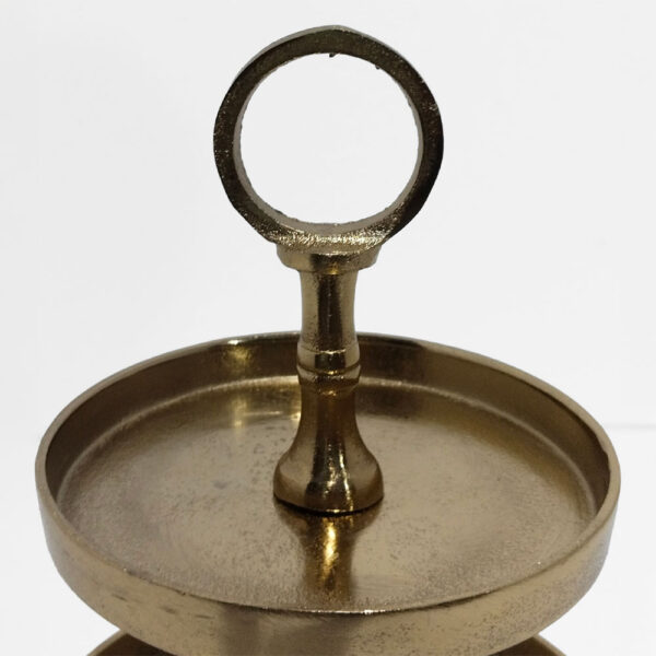 SERVIR ΟΡΝΤΕΒΙΕΡΑ 3 ΕΠΙΠΕΔΑ 22x22x36cm ΑΛΟΥΜΙΝΙΟ ΧΡΥΣΟ 017650 - Image 2