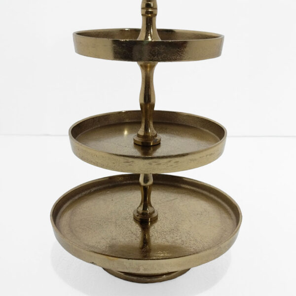 SERVIR ΟΡΝΤΕΒΙΕΡΑ 3 ΕΠΙΠΕΔΑ 22x22x36cm ΑΛΟΥΜΙΝΙΟ ΧΡΥΣΟ 017650 - Image 3