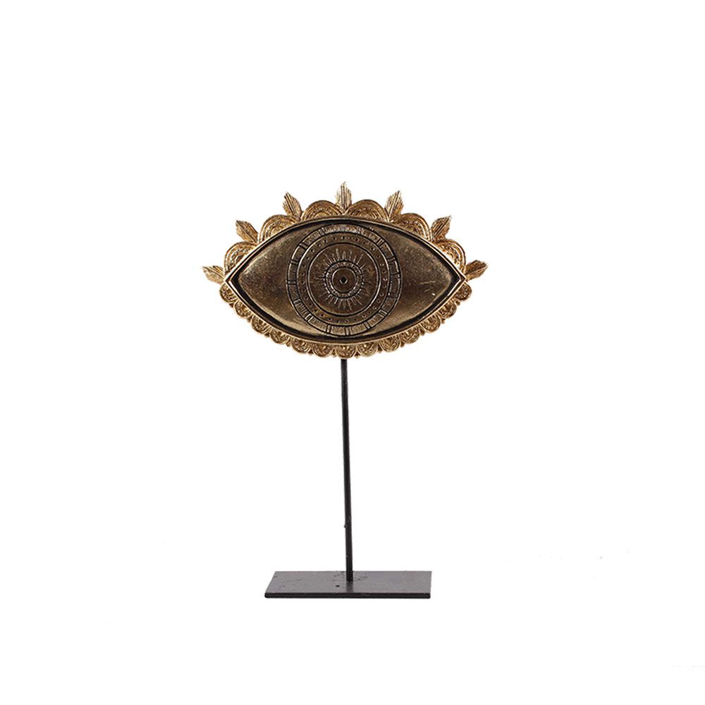 018334-0XSdd-first-_1 THE EYE ΔΙΑΚΟΣΜΗΤΙΚΟ TOTEM 19x7x30cm POLYRESIN ΧΡΥΣΟ ΜΑΥΡΟ 018334 - Image 1