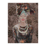 JUNGLE LADY ΠΙΝΑΚΑΣ ΔΙΑΚΟΣΜΗΣΗΣ 76x100x4cm ΚΑΜΒΑΣ ΠΟΛΥΧΡΩΜΟ ΞΥΛΟ 018820