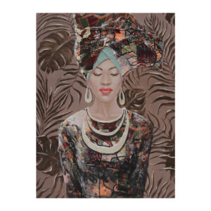 JUNGLE LADY ΠΙΝΑΚΑΣ ΔΙΑΚΟΣΜΗΣΗΣ 76x100x4cm ΚΑΜΒΑΣ ΠΟΛΥΧΡΩΜΟ ΞΥΛΟ 018820