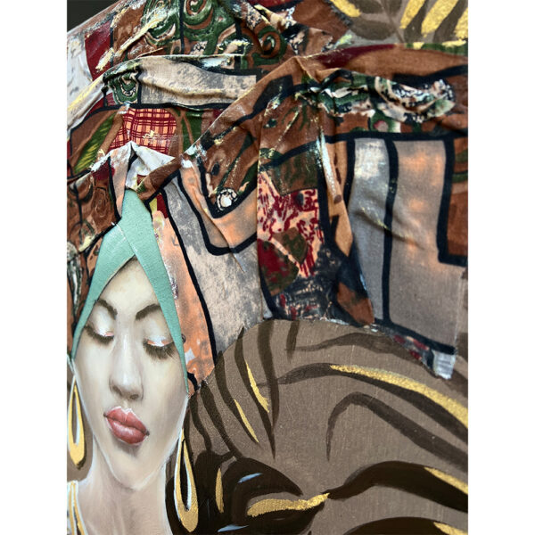 JUNGLE LADY ΠΙΝΑΚΑΣ ΔΙΑΚΟΣΜΗΣΗΣ 76x100x4cm ΚΑΜΒΑΣ ΠΟΛΥΧΡΩΜΟ ΞΥΛΟ 018820 - Image 2