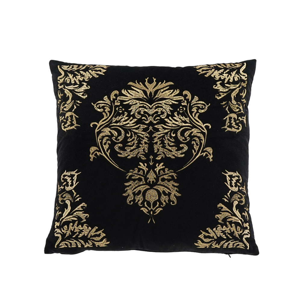 018924-ZWPex-first-_1 ROYAL ΔΙΑΚΟΣΜΗΤΙΚΟ ΜΑΞΙΛΑΡΙ 45x45cm ΒΕΛΟΥΔΟ ΧΡΥΣΟ ΜΑΥΡΟ 018924 - Image 1