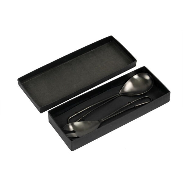 MATT SET ΣΕΡΒΙΡΙΣΜΑΤΟΣ ΣΑΛΑΤΑΣ 29x7x2cm ΑΤΣΑΛΙ ΜΑΥΡΟ 018937 - Image 2