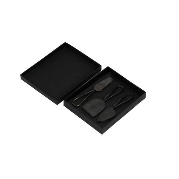 MATT SET ΣΕΡΒΙΡΙΣΜΑΤΟΣ ΤΥΡΙΩΝ SET 3ΤΜΧ 17x5x1cm ΑΤΣΑΛΙ ΜΑΥΡΟ 018938 - Image 2