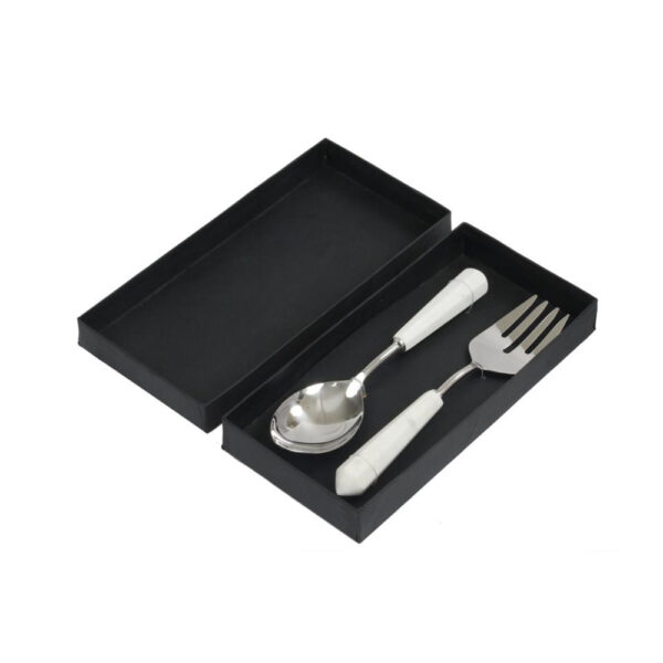 MARMO SET ΣΕΡΒΙΡΙΣΜΑΤΟΣ ΣΑΛΑΤΑΣ 28x7x3cm ΑΤΣΑΛΙ ΛΕΥΚΟ ΜΑΡΜΑΡΟ 018949 - Image 2