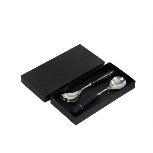 MARMO SET ΣΕΡΒΙΡΙΣΜΑΤΟΣ ΣΑΛΑΤΑΣ 28x6x2cm ΑΤΣΑΛΙ ΜΑΥΡΟ ΜΑΡΜΑΡΟ 018952 - Image 2