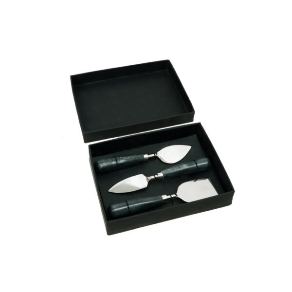 MARMO SET ΣΕΡΒΙΡΙΣΜΑΤΟΣ ΤΥΡΙΩΝ SET 3ΤΜΧ 18x5x2cm ΑΤΣΑΛΙ ΜΑΥΡΟ ΜΑΡΜΑΡΟ 018953 - Image 2