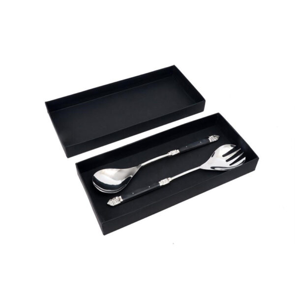 ROYAL SET ΣΕΡΒΙΡΙΣΜΑΤΟΣ ΣΑΛΑΤΑΣ 29x6x2cm ΑΤΣΑΛΙ ΜΑΥΡΟ RESIN 018960 - Image 2