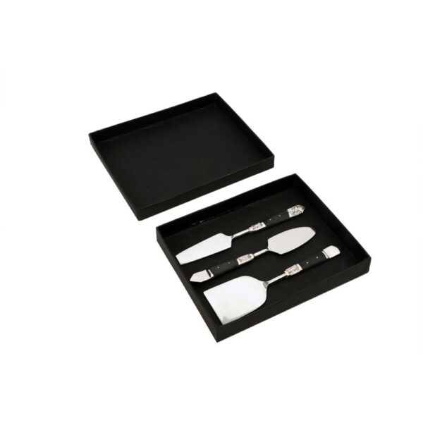 ROYAL SET ΣΕΡΒΙΡΙΣΜΑΤΟΣ ΤΥΡΙΩΝ SET 3ΤΜΧ 17x5x1cm ΑΤΣΑΛΙ ΜΑΥΡΟ RESIN 018961 - Image 2
