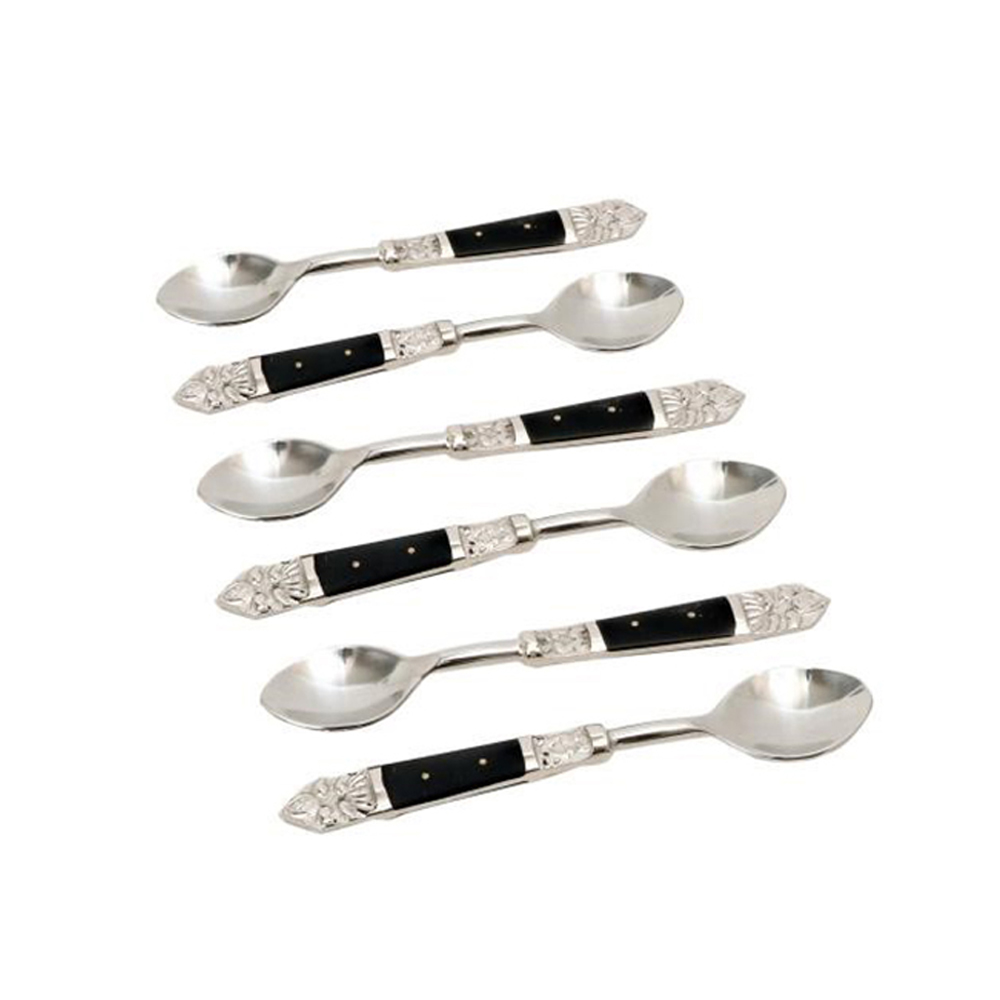 018962-2jhVm-first-_1 ROYAL ΚΟΥΤΑΛΙ ΓΛΥΚΟΥ SET 6TMX 15x3x1cm ΑΤΣΑΛΙ ΜΑΥΡΟ RESIN 018962 - Image 1