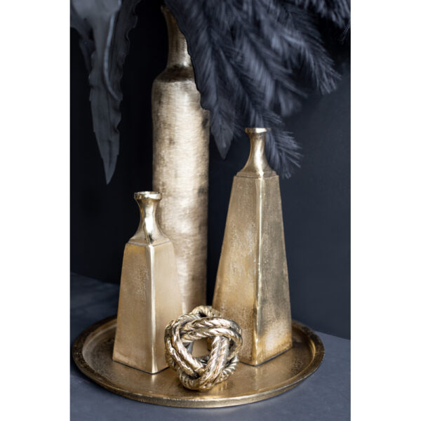 GLORY ΒΑΖΟ 10x10x30cm ΑΛΟΥΜΙΝΙΟ ΧΡΥΣΟ 019160 - Image 3