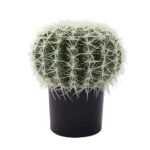 FEROCACTUS ΦΥΤΟ ΤΕΧΝΗΤΟ ΣΕ ΓΛΑΣΤΡΑ 25x25x33cm ΥΦΑΣΜΑ ΠΡΑΣΙΝΟ ΛΕΥΚΟ ΠΛΑΣΤΙΚΟ 019207
