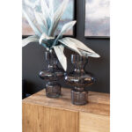 CIRKIN ΒΑΖΟ 20x20x30cm ΓΥΑΛΙ ΓΚΡΙ 019573 - Image 2