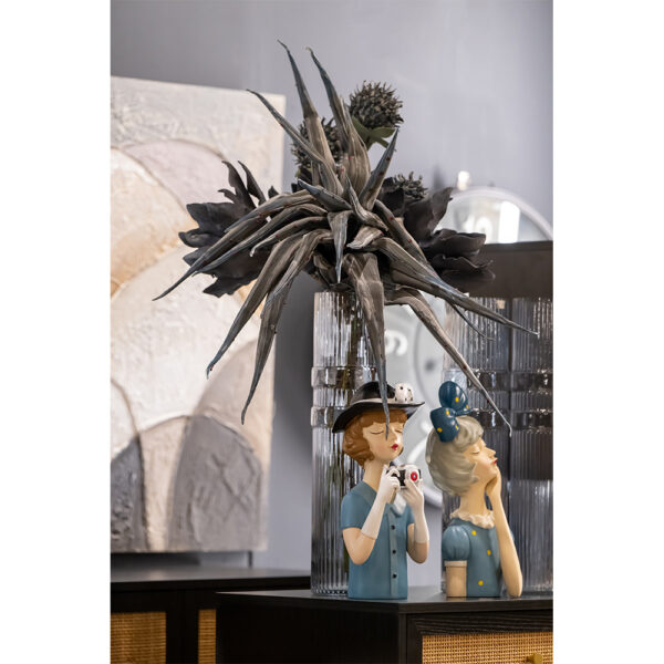 BAGUE ΒΑΖΟ 10x10x45cm ΓΥΑΛΙ ΓΑΛΑΖΙΟ 019589 - Image 3