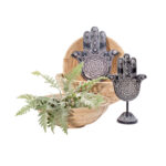 HAMSA ΔΙΑΚΟΣΜΗΤΙΚΟ ΤΟΙΧΟΥ 25x3x30cm POLYRESIN ΜΑΥΡΟ ΛΕΥΚΟ 019682 - Image 2