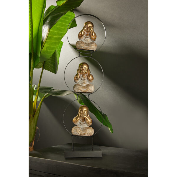 SAKYA ΔΙΑΚΟΣΜΗΤΙΚΟ TOTEM 18x9x64cm POLYRESIN ΧΡΥΣΟ ΜΑΥΡΟ 019718 - Image 2