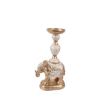 ELEPHAS 2 ΚΗΡΟΠΗΓΙΟ 18x10x33cm POLYRESIN ΧΡΥΣΟ ΛΕΥΚΟ 019720