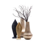 PANDANUS 2 ΔΙΑΚΟΣΜΗΤΙΚΟ TOTEM 17x12x48cm POLYRESIN ΧΡΥΣΟ 019730 - Image 2