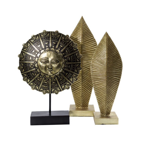 PANDANUS 2 ΔΙΑΚΟΣΜΗΤΙΚΟ TOTEM 17x12x48cm POLYRESIN ΧΡΥΣΟ 019730 - Image 3