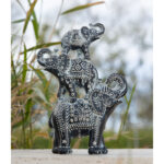 IRAMBA 4 ΔΙΑΚΟΣΜΗΤΙΚΟ ΕΛΕΦΑΝΤΑΣ 23x10x32cm POLYRESIN ΜΑΥΡΟ ΛΕΥΚΟ 019739 - Image 2