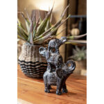 IRAMBA 4 ΔΙΑΚΟΣΜΗΤΙΚΟ ΕΛΕΦΑΝΤΑΣ 23x10x32cm POLYRESIN ΜΑΥΡΟ ΛΕΥΚΟ 019739 - Image 3