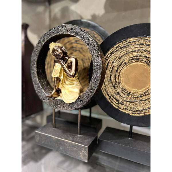 HAUSA 1 ΔΙΑΚΟΣΜΗΤΙΚΟ TOTEM 27x10x35cm POLYRESIN ΜΑΥΡΟ ΧΡΥΣΟ ΜΕΤΑΛΛΟ 019746 - Image 3