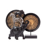 HAUSA 2 ΔΙΑΚΟΣΜΗΤΙΚΟ TOTEM 33x8x40cm POLYRESIN ΜΑΥΡΟ ΧΡΥΣΟ ΜΕΤΑΛΛΟ 019747 - Image 2
