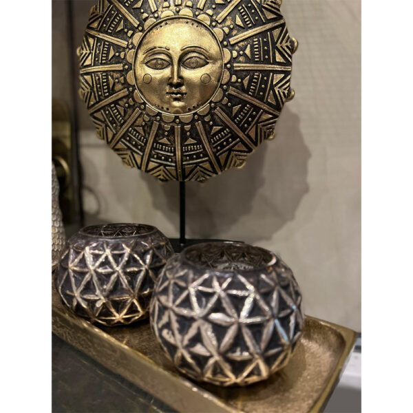 OSIRIS ΔΙΑΚΟΣΜΗΤΙΚΟ TOTEM 28x8x40cm POLYRESIN ΜΠΡΟΝΖΕ ΜΑΥΡΟ ΜΕΤΑΛΛΟ 019761 - Image 3