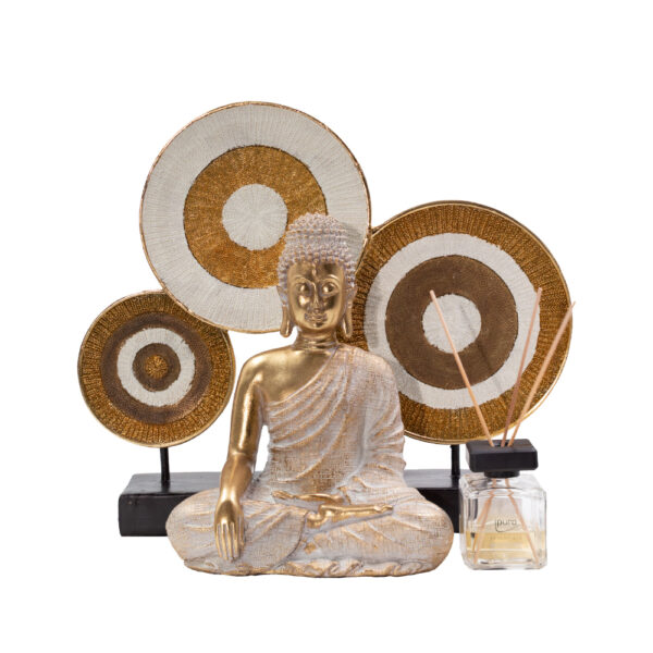 ANHOUR ΔΙΑΚΟΣΜΗΤΙΚΟ TOTEM 47x11x41cm POLYRESIN ΧΡΥΣΟ ΛΕΥΚΟ ΜΕΤΑΛΛΟ 019762 - Image 2