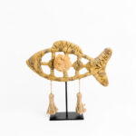 QUERSUS 2 ΔΙΑΚΟΣΜΗΤΙΚΟ ΨΑΡΙ 34x8x34cm POLYRESIN ΦΥΣΙΚΟ ΜΕΤΑΛΛΟ 019776