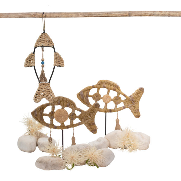 QUERSUS 2 ΔΙΑΚΟΣΜΗΤΙΚΟ ΨΑΡΙ 34x8x34cm POLYRESIN ΦΥΣΙΚΟ ΜΕΤΑΛΛΟ 019776 - Image 4