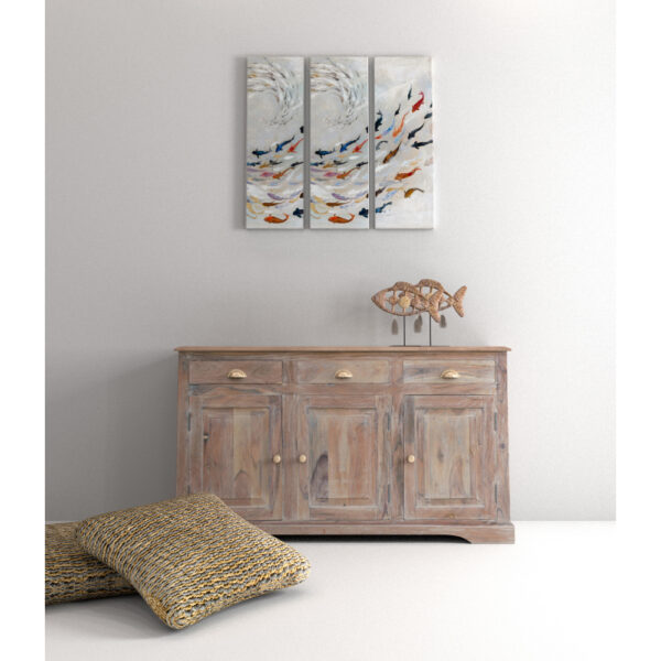 QUERSUS 2 ΔΙΑΚΟΣΜΗΤΙΚΟ ΨΑΡΙ 34x8x34cm POLYRESIN ΦΥΣΙΚΟ ΜΕΤΑΛΛΟ 019776 - Image 5