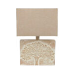 OLIVA WHITE/DIANA ΦΩΤΙΣΤΙΚΟ ΕΠΙΤΡΑΠΕΖΙΟ 28x10x42cm ΞΥΛΟ ΛΕΥΚΟ ΥΦΑΣΜΑ ΜΠΕΖ 019796