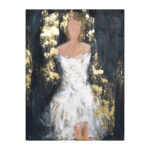 DAME ΠΙΝΑΚΑΣ ΔΙΑΚΟΣΜΗΣΗΣ 90x120x3cm ΚΑΜΒΑΣ ΜΑΥΡΟ ΛΕΥΚΟ ΞΥΛΟ ΧΡΥΣΟ 020052