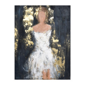 DAME ΠΙΝΑΚΑΣ ΔΙΑΚΟΣΜΗΣΗΣ 90x120x3cm ΚΑΜΒΑΣ ΜΑΥΡΟ ΛΕΥΚΟ ΞΥΛΟ ΧΡΥΣΟ 020052