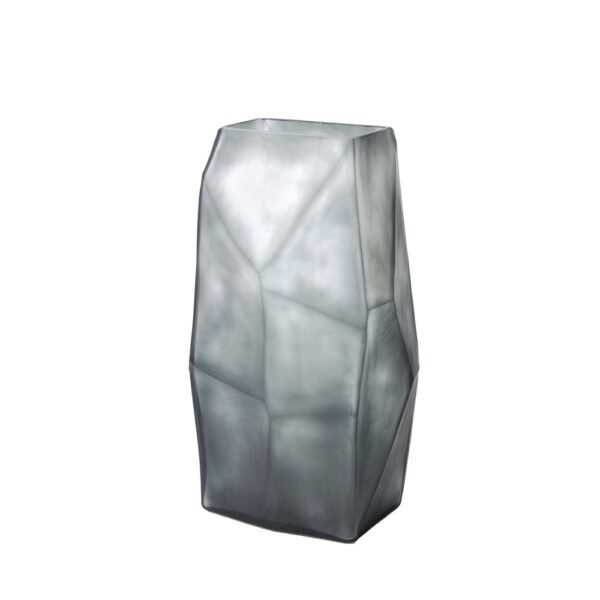 ROCHE GREY ΒΑΖΟ 17x13x31cm ΓΥΑΛΙ ΓΚΡΙ 020144 - Image 3