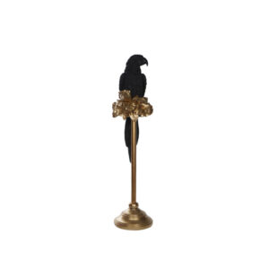 PERROQUET 1 ΔΙΑΚΟΣΜΗΤΙΚΟ ΠΑΠΑΓΑΛΟΣ 15x18x64cm POLYRESIN ΜΑΥΡΟ ΧΡΥΣΟ 020412