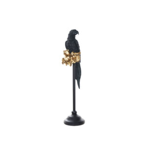 PERROQUET 2 ΔΙΑΚΟΣΜΗΤΙΚΟ ΠΑΠΑΓΑΛΟΣ 15x18x64cm POLYRESIN ΜΑΥΡΟ ΧΡΥΣΟ 020413