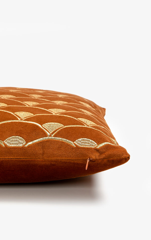 SUNRISE ΔΙΑΚΟΣΜΗΤΙΚΟ ΜΑΞΙΛΑΡΙ 45x45cm ΒΕΛΟΥΔΟ TERRACOTTA ΧΡΥΣΟ 020457 - Image 3
