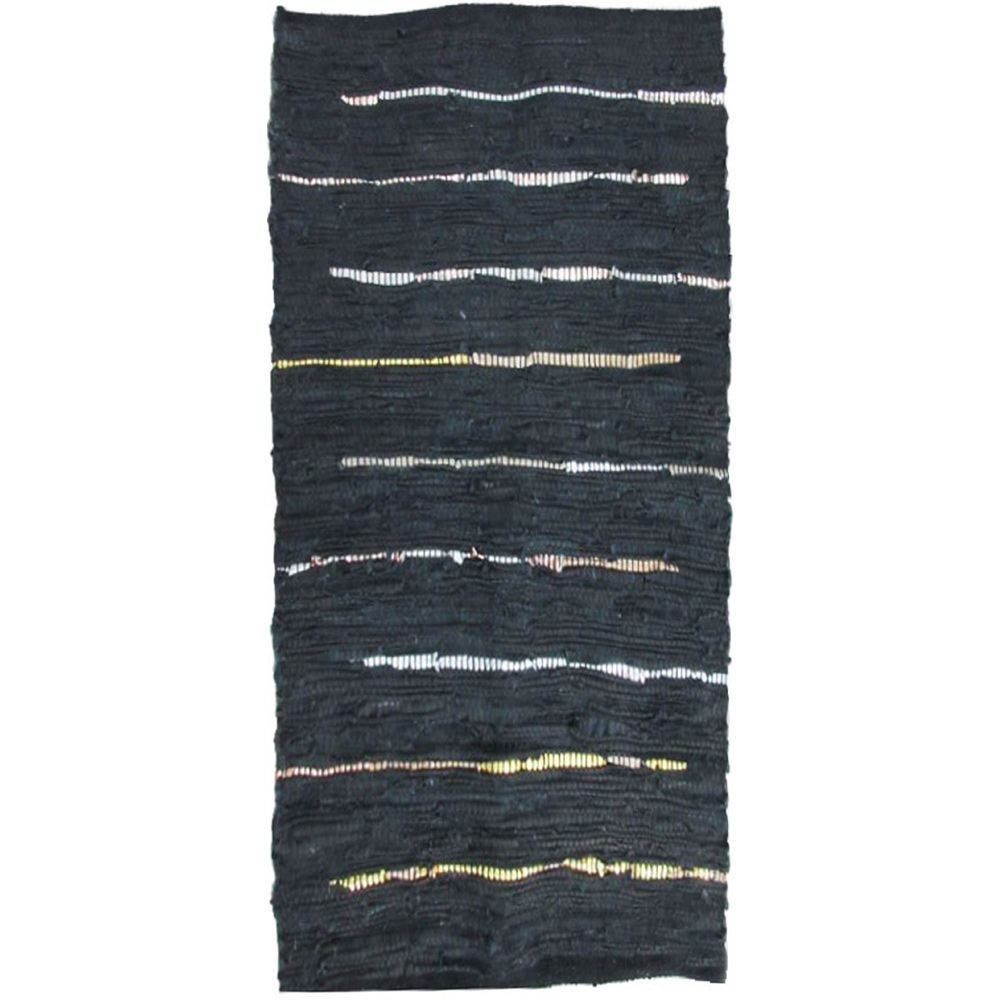 020493-1wC4I-first-_1 LINES ΧΑΛΑΚΙ 60x90cm ΔΕΡΜΑ ΜΑΥΡΟ ΜΠΕΖ ΛΕΥΚΟ 020493 - Image 1