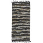 BOHO ΧΑΛΙ ΔΙΑΔΡΟΜΟΥ 70x150cm ΔΕΡΜΑ ΜΑΥΡΟ ΜΠΕΖ 020498