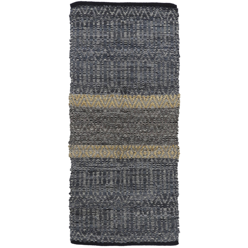 020504-mU3ZW-first-_1 STRIPE ΧΑΛΙ ΔΙΑΔΡΟΜΟΥ 70x150cm ΔΕΡΜΑ ΓΚΡΙ ΜΠΕΖ 020504 - Image 1