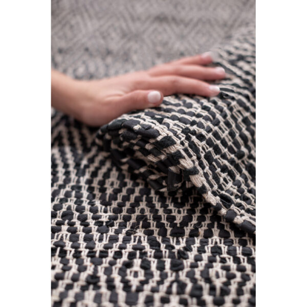 ROMBO ΧΑΛΙ ΔΙΑΔΡΟΜΟΥ 70x150cm ΔΕΡΜΑ ΜΑΥΡΟ ΜΠΕΖ 020516 - Image 3