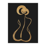 LA DONNA ΠΙΝΑΚΑΣ ΔΙΑΚΟΣΜΗΣΗΣ 60x80x3cm ΚΑΜΒΑΣ ΜΑΥΡΟ ΧΡΥΣΟ ΞΥΛΟ 020551