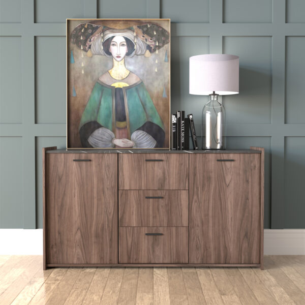 EAST LADY ΠΙΝΑΚΑΣ ΔΙΑΚΟΣΜΗΣΗΣ 80x100x5cm ΚΑΜΒΑΣ ΠΟΛΥΧΡΩΜΟ ΞΥΛΟ ΧΡΥΣΟ 020561 - Image 2