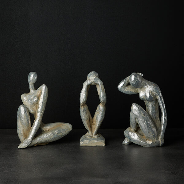 POZA 2 ΔΙΑΚΟΣΜΗΤΙΚΗ ΦΙΓΟΥΡΑ 14x10x21cm POLYRESIN ΑΣΗΜΙ 020708 - Image 2