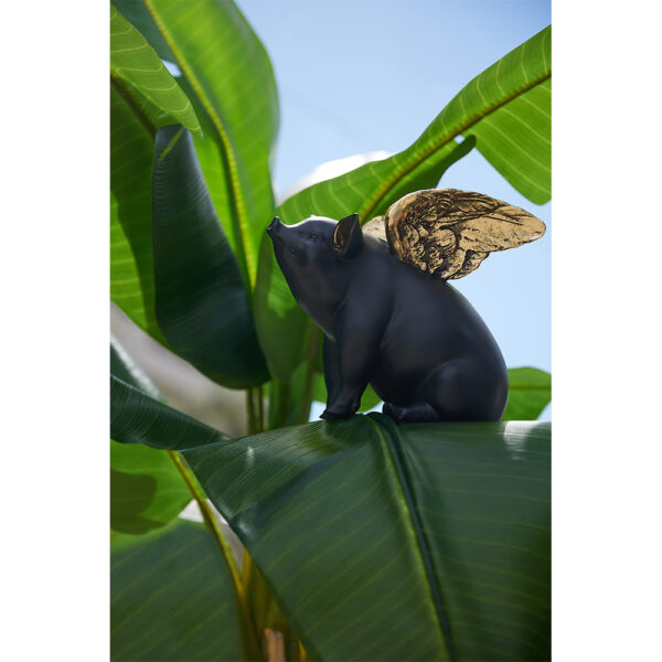 PIGGY ΔΙΑΚΟΣΜΗΤΙΚΟ ΓΟΥΡΟΥΝΙ 26x17x23cm POLYRESIN ΜΑΥΡΟ ΧΡΥΣΟ 020710 - Image 2
