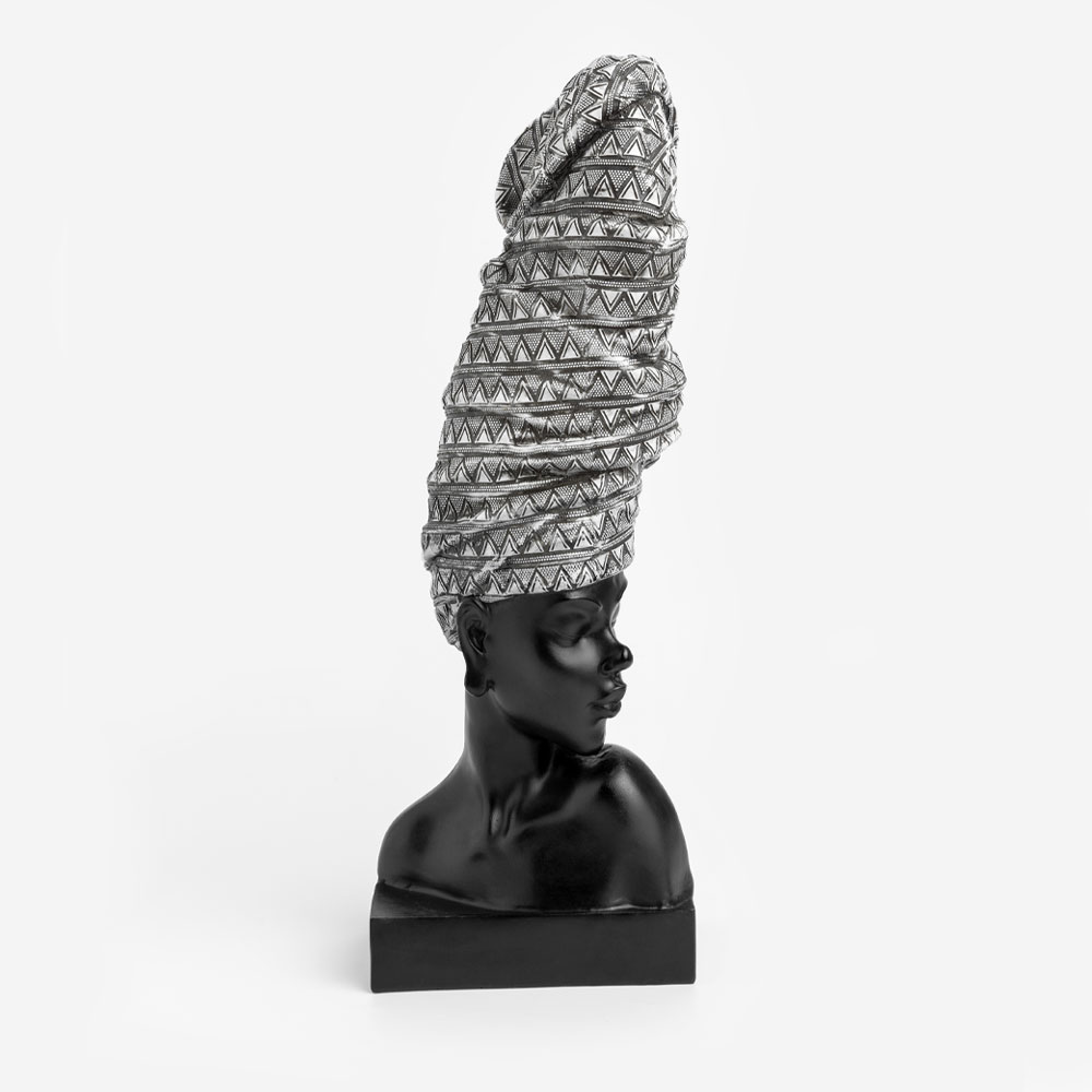 020715-ZzDdM-first-_1 DAME 1 ΔΙΑΚΟΣΜΗΤΙΚΗ ΦΙΓΟΥΡΑ 16x14x44cm POLYRESIN ΜΑΥΡΟ ΛΕΥΚΟ 020715 - Image 1